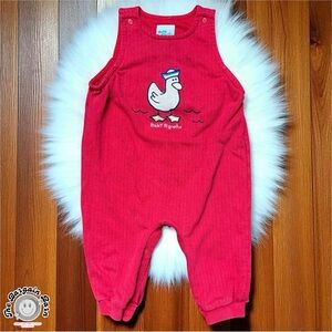 Vintage 1991–93 Baby B’gosh Infant Toddler Red Duck Outfit 088-0026 Philippines